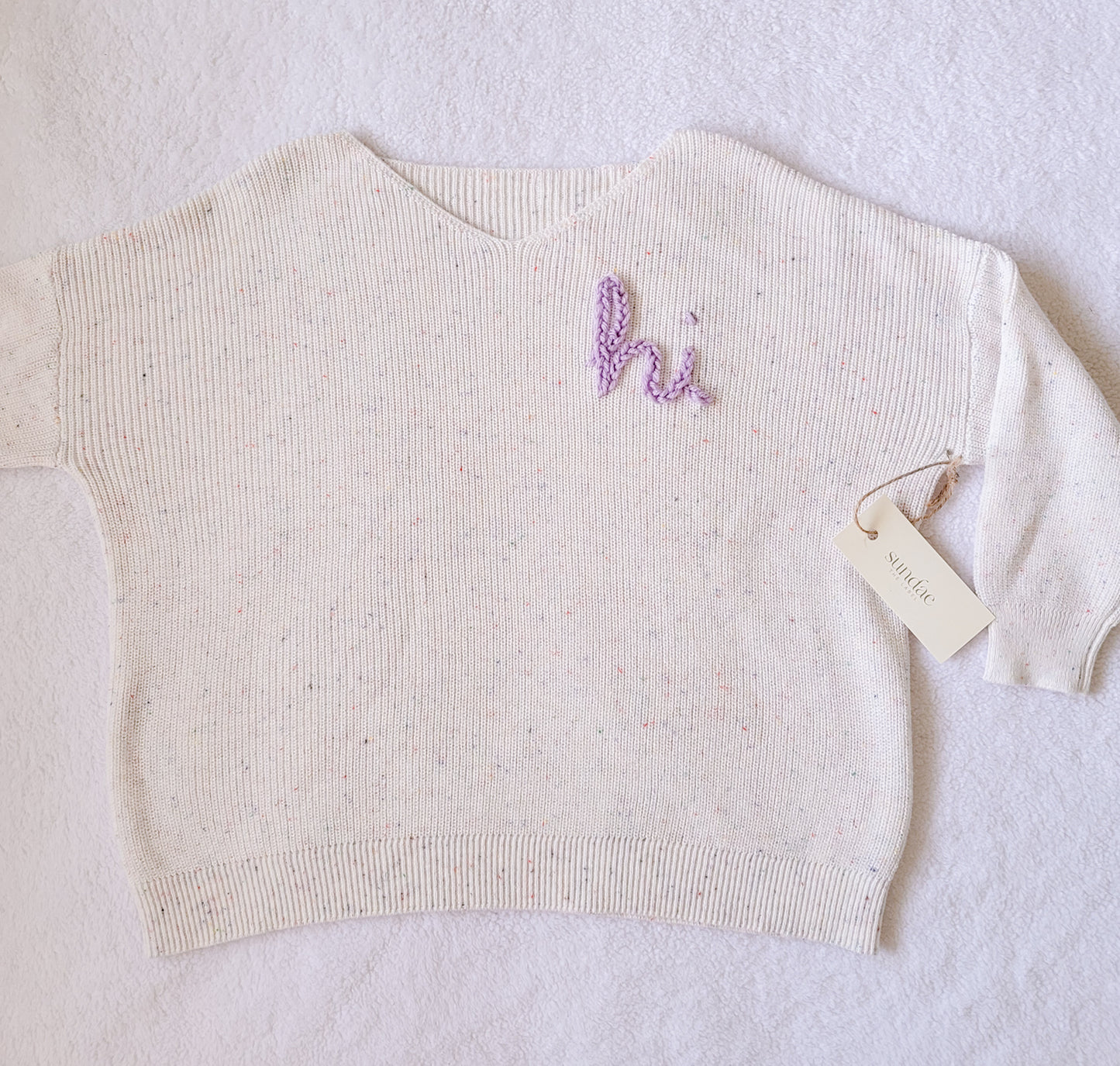 Confetti V-Neck Hi Sweater