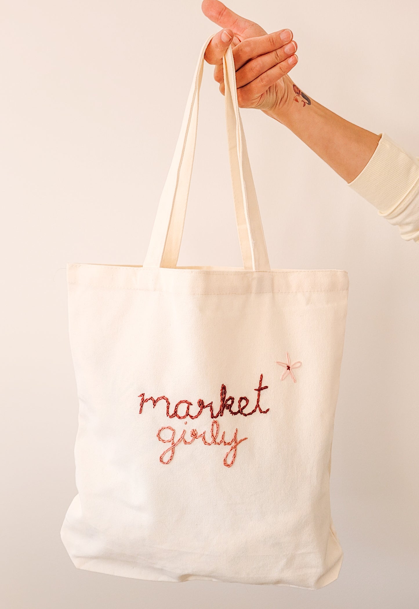 Canvas Tote in Market Girly