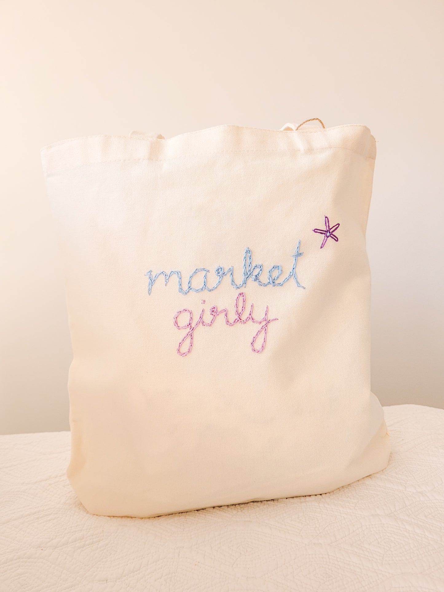 Canvas Tote in Market Girly