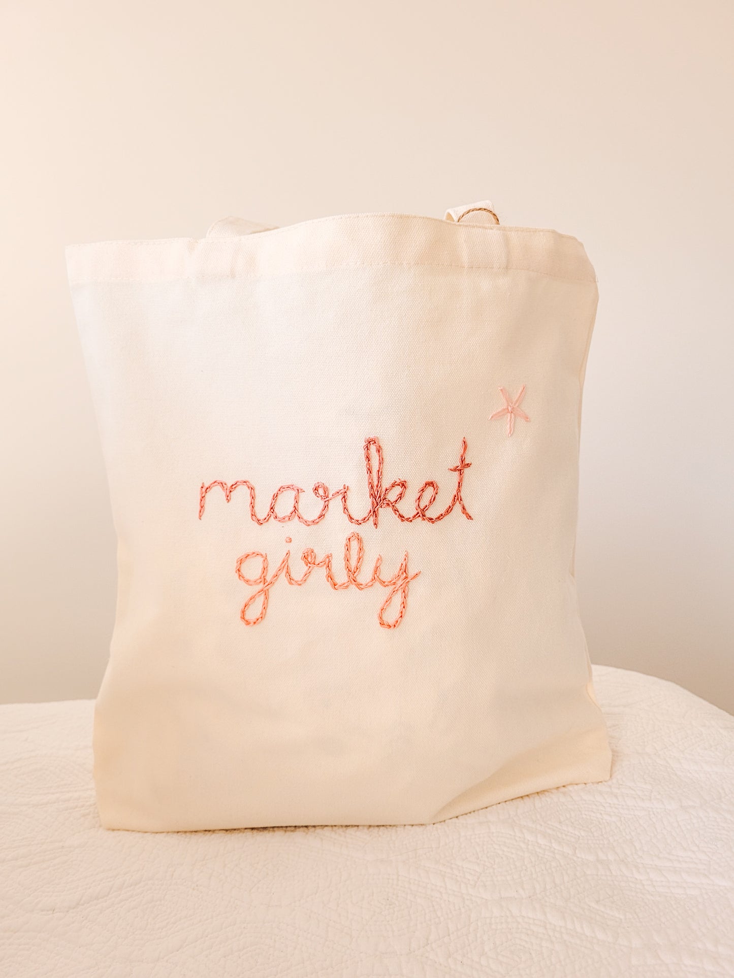 Canvas Tote in Market Girly