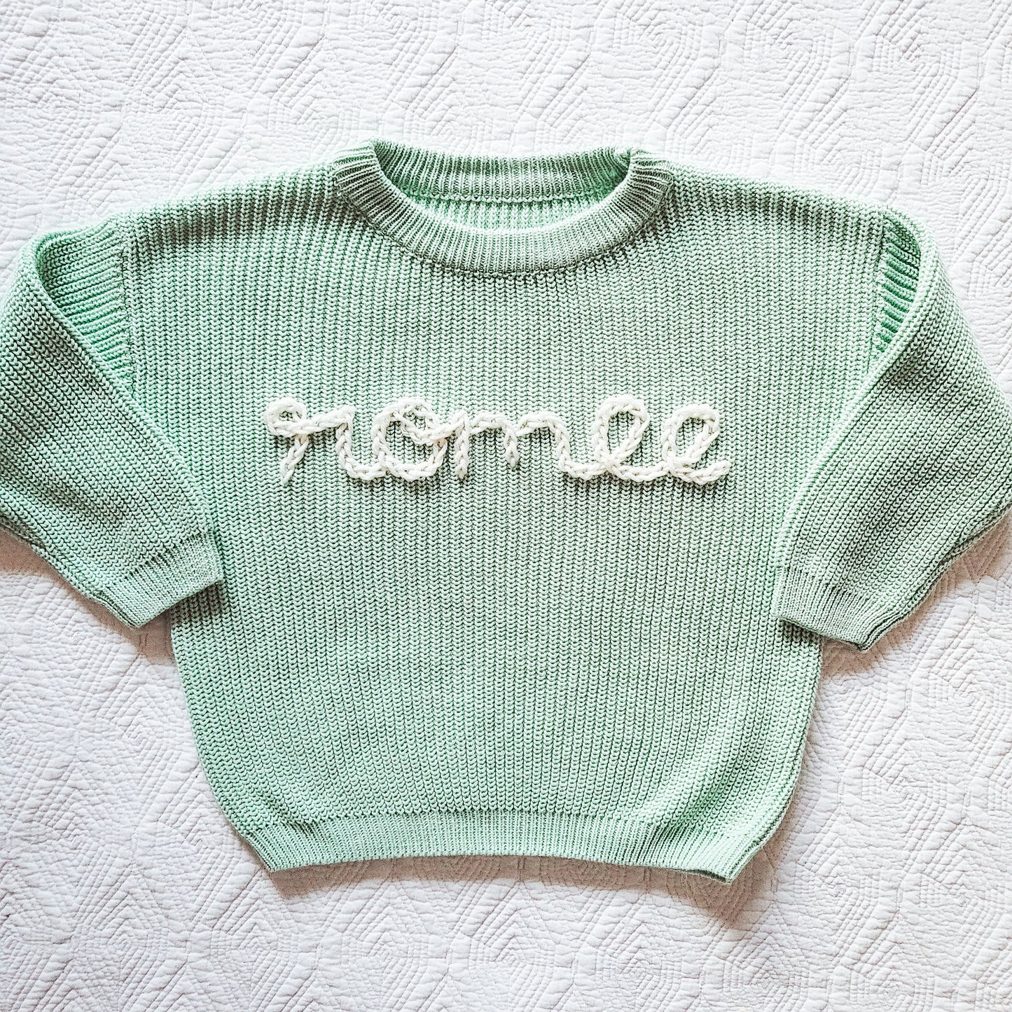 Custom Knit Sweater in Seafoam