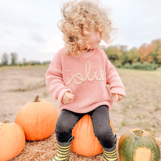 Custom Knit Sweater in Mauve